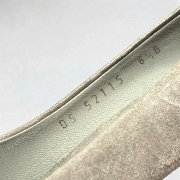 Ferragamo Lucca 85 Gray Suede Metallic Heels